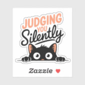 Sie zu urteilen Stille Funny Cat Vinyl Aufkleber (Blatt)