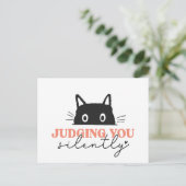 Sie zu urteilen Stille lustige Katze Kitty Postkarte (Stehend Vorderseite)