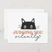 Sie zu urteilen Stille lustige Katze Kitty Postkarte (Vorne/Hinten)