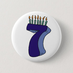 Sieben 7. Geburtstags-Geschenke Button