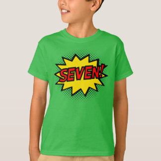 SIEBEN! 7. Geburtstags-Geschenksuperhero-Logo-T - T-Shirt