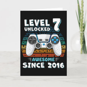 Sieben 7 Jahre Geburtstag Sohn Junge Lustiger Game Karte