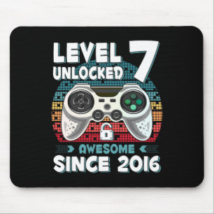 Sieben 7 Jahre Geburtstag Sohn Junge Lustiger Game Mousepad