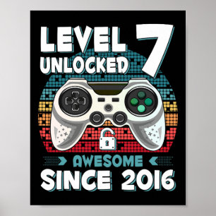 Sieben 7 Jahre Geburtstag Sohn Junge Lustiger Game Poster