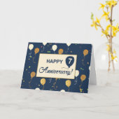 Sieben Anniversary Gold Look Balloons Karte (Gelbe Blume)