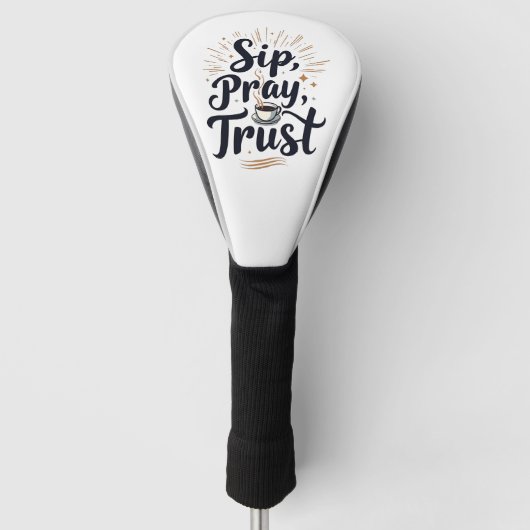 Sieben Beten Vertrauen Kaffee und jesus Lover Golf Headcover (Vorderseite)