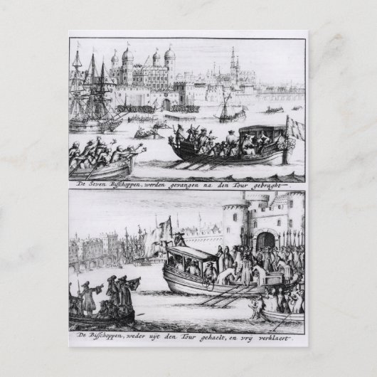 Sieben Bischöfe: 1688 zum Tower Postkarte (Vorderseite)