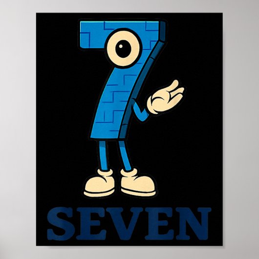 Sieben Brainrot 67 Sechs Sieben 6 7 Meme Kundenspe Poster (Vorne)