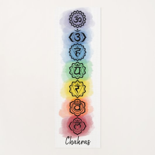 Sieben Chakra-Design mit benutzerdefinierten Texto Yogamatte (Vorderseite)