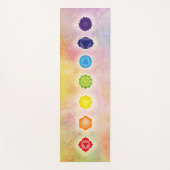 Sieben Chakra Symbole auf Wasserfarbe Yogamatte (Vorderseite)