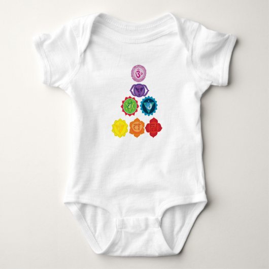 Sieben Chakra Yoga-Baby-Jersey-Bodysuit Baby Strampler (Vorderseite)