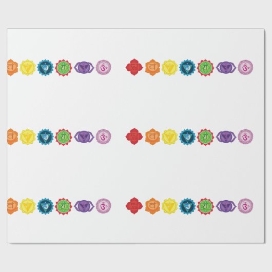 Sieben Chakra Yoga-Packpapier, 30 in x 6 ft Geschenkpapier (Flach)