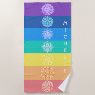 Sieben Chakras-Rainbow-Mandalas Strandtuch
