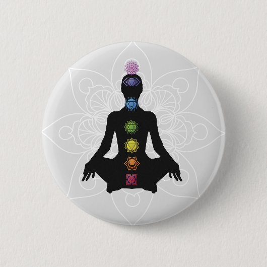 Sieben Chakras-Silhouette Button (Vorderseite)