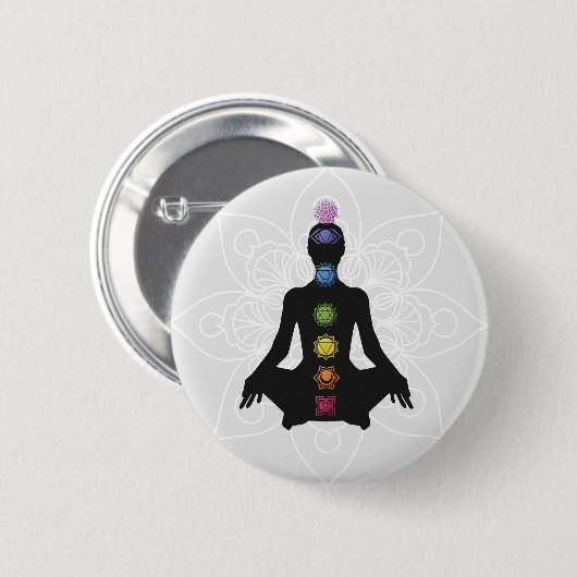 Sieben Chakras-Silhouette Button (Vorne & Hinten)