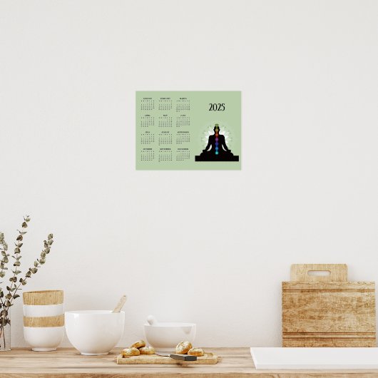 Sieben Chakras Yoga Design 2025 Kalender Poster (Küche)