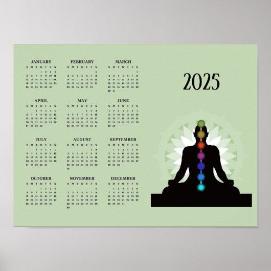 Sieben Chakras Yoga Design 2025 Kalender Poster (Vorne)