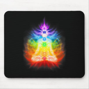 Sieben Chakren und ausstrahlende Energie Aura Yoga Mousepad