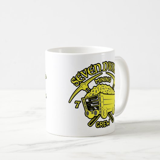 SIEBEN DWARFS MINENTRAIN UND STICKER  KAFFEETASSE (VorderseiteRechts)