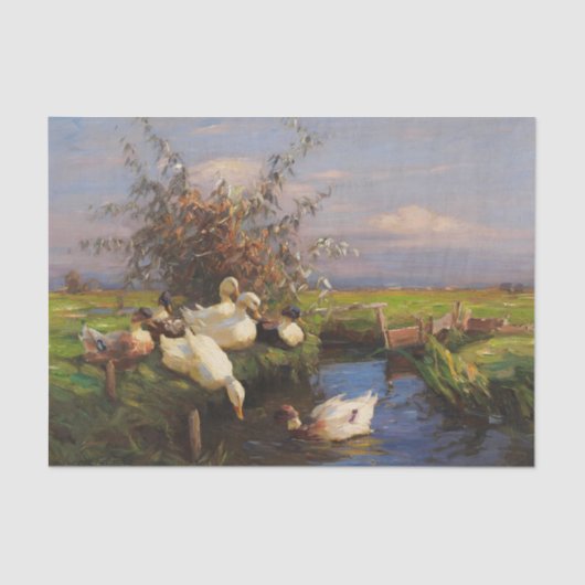 Sieben Enten im Ditch von Alexander Koester Seidenpapier (Vorderseite)