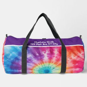 Sieben-Farben-Tie-Dye-Vortex-Monogramm personalisi Duffle Bag
