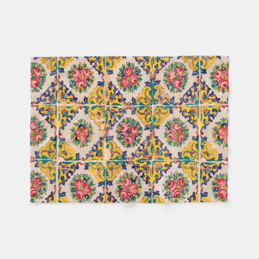 Sieben-Farbeperserfliese Fleecedecke (Vorderseite (Horizontal))