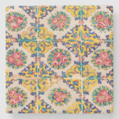 Sieben-Farbeperserfliese Steinuntersetzer (Vorderseite)