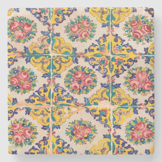 Sieben-Farbeperserfliese Steinuntersetzer (Vorderseite)