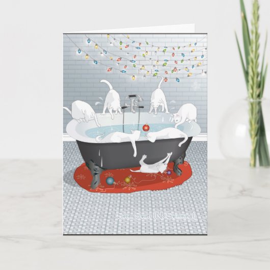 Sieben Fliegenklatsche, keine Schwimmen! Feiertag Feiertagskarte (Vorderseite)