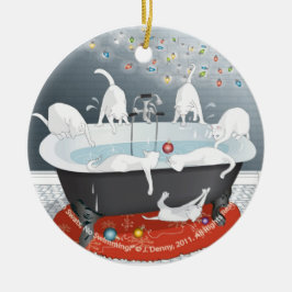 Sieben Fliegenklatsche, keine Schwimmen! Keramik Ornament