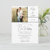 Sieben Fotomaterial Moderne Hochzeitseinladung Einladung (Stehend Vorderseite)