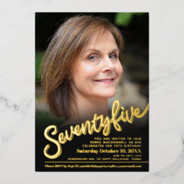 Sieben fünf, 75. Geburtstag zollfreies Foto, schwa Folieneinladung