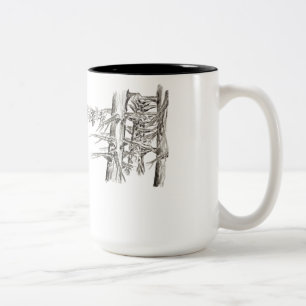 Sieben gegen Vier Baumkunst Zweifarbige Tasse