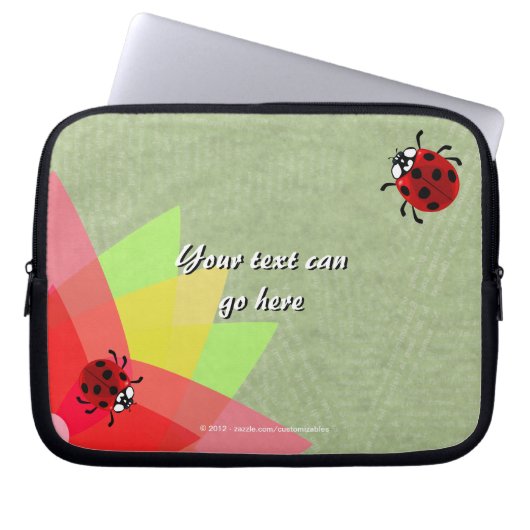 Sieben-Gepunktete Ladybug Laptopschutzhülle (Vorderseite)