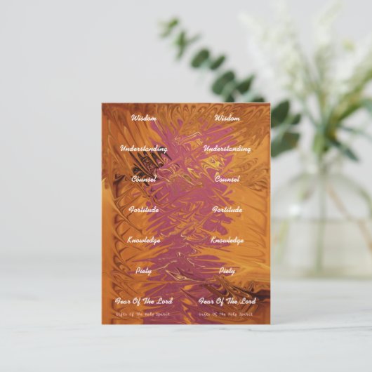 Sieben Geschenke - LESEZEICHEN Postkarte (Stehend Vorderseite)