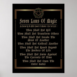 Sieben Gesetze aus Zauberschwarz und Gold Poster