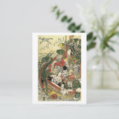 Sieben Götter des Guten Glücks Hokusai Kunstkunst Postkarte (Stehend Vorderseite)
