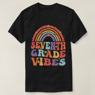 Sieben Grad Vibes Boho Regenbogen zurück zur Schul T-Shirt