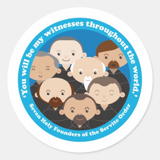 Sieben Gründer des serbischen Ordens Runder Aufkleber (Vorderseite)