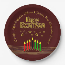 Sieben Grundsätze von Glück für Kwanzaa 9" Pappteller