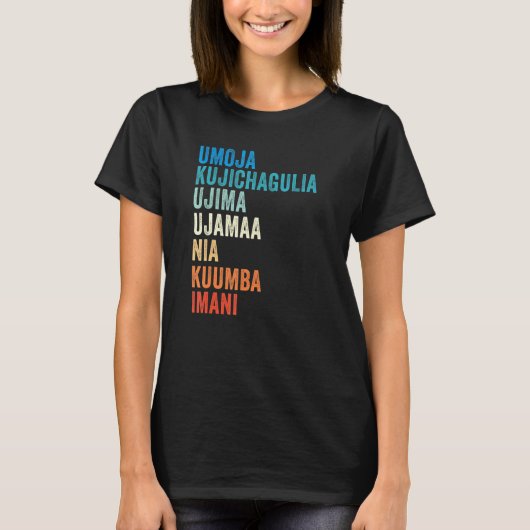 Sieben Grundsätze von Kwanzaa 1 T-Shirt (Vorderseite)