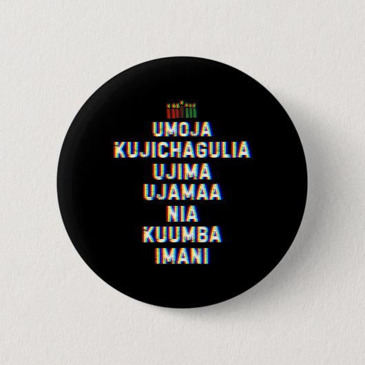 Sieben Grundsätze von Kwanzaa glücklich Kwanzaa 10 Button (Vorderseite)