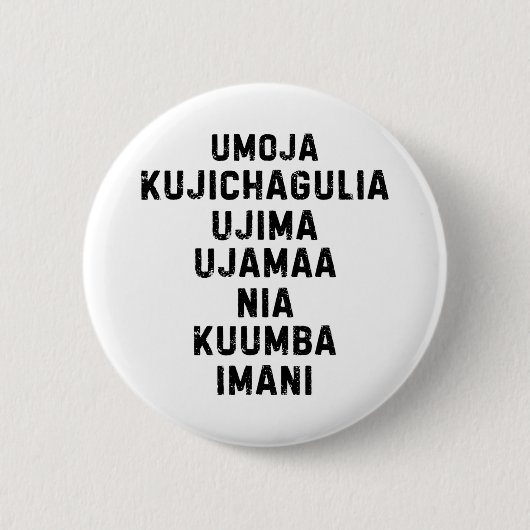 Sieben Grundsätze von Kwanzaa glücklich Kwanzaa 5 Button (Vorderseite)