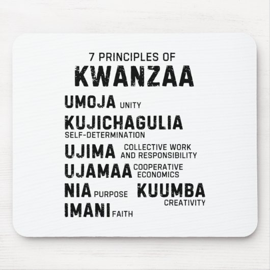Sieben Grundsätze von Kwanzaa glücklich über Kwanz Mousepad (Vorne)