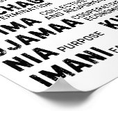Sieben Grundsätze von Kwanzaa glücklich über Kwanz Poster (Ecke)