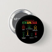Sieben Grundsätze von Kwanzaa Happy Kwanzaa 3 Button (Vorne & Hinten)