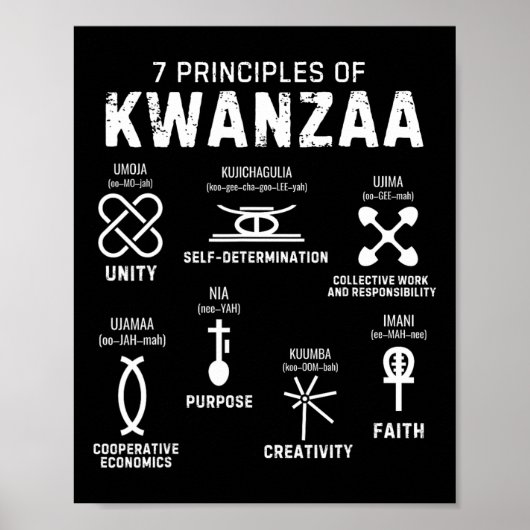 Sieben Grundsätze von Kwanzaa Happy Kwanzaa 4 Poster (Vorne)