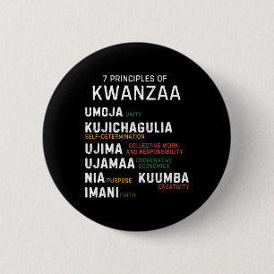 Sieben Grundsätze von Kwanzaa Happy Kwanzaa 7 Button