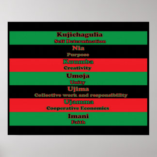 Sieben Grundsätze von Kwanzaa (horizontal) Poster