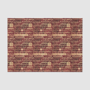 Sieben Grundsätze von Kwanzaa (Rot/Gold) Seidenpapier